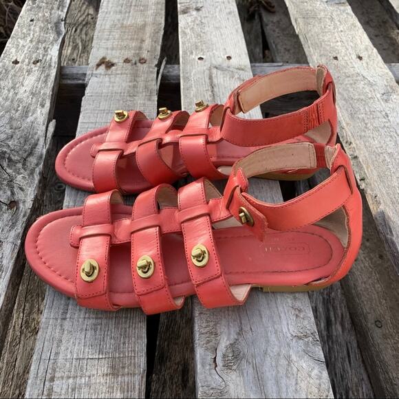 Coach Oleta coral strappy gladiator sandals - Picture 2 of 7